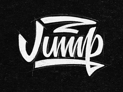 Lettering art ''Jump'' calligraphy handlettering illustration lettering script typography