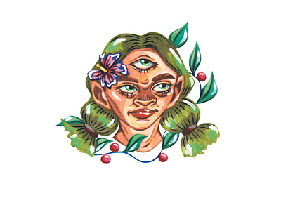 Earth Portrait art artpiece artwork character climagechange climatecrisis creative design drawing earth elements face flowers foliage illustration nature person plants portrait traditional art