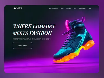 Shoe Store La colorful e commerce fashion inspiration neon nike shoe sneakers store ui