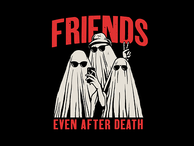 Ghost friendship adobe art design funny ghost graphic design illustration logo merch tshir design