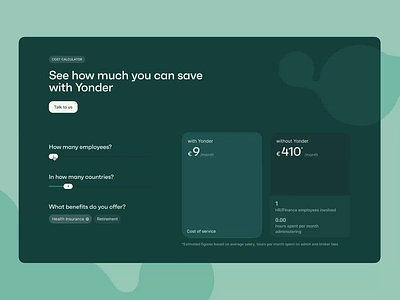 An insurance and retirement benefits calculator. benefits branding calculator clean design retirement significa ui ux web design website