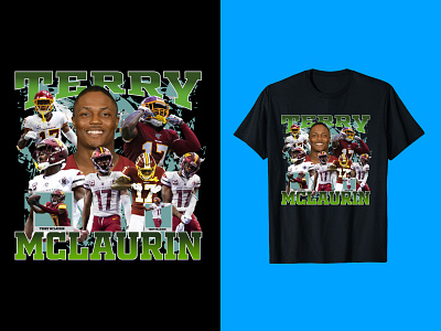 Fiverr Client Recommended Project, Terry McLaurin T-Shirt Design design graphic design illustration retro sports terry mclaurin terry mclaurin shirt vector