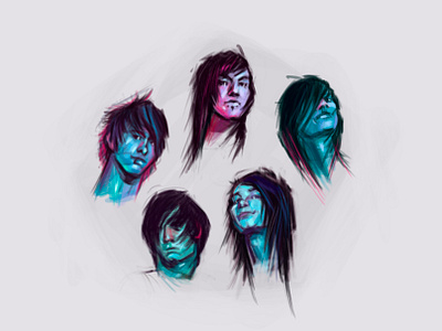 Blessthefall 2007 art blessthefall cg character design digital digital painting draw emo emoboy illustration paint posthardcore rock band