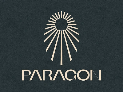 Paragon 2d brand branding cannabis geometric illustration lines logo logotype marijuana monoline oval pot rays shapes star starburst sun trype weed