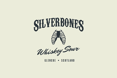 Silverbones - Whiskey Logo Branding bone logo brand brand identity branding design graphic design illustration logo motion graphics retro retro logo silverbones skull logo vector vintage vintage logo whiskey whiskey logo white bone