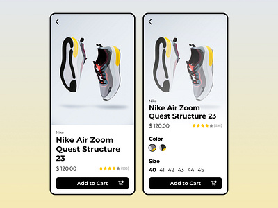 E-Commerce Card UI Design Variations e commerce nike online shopping ui ui cards ux visual hierarchy
