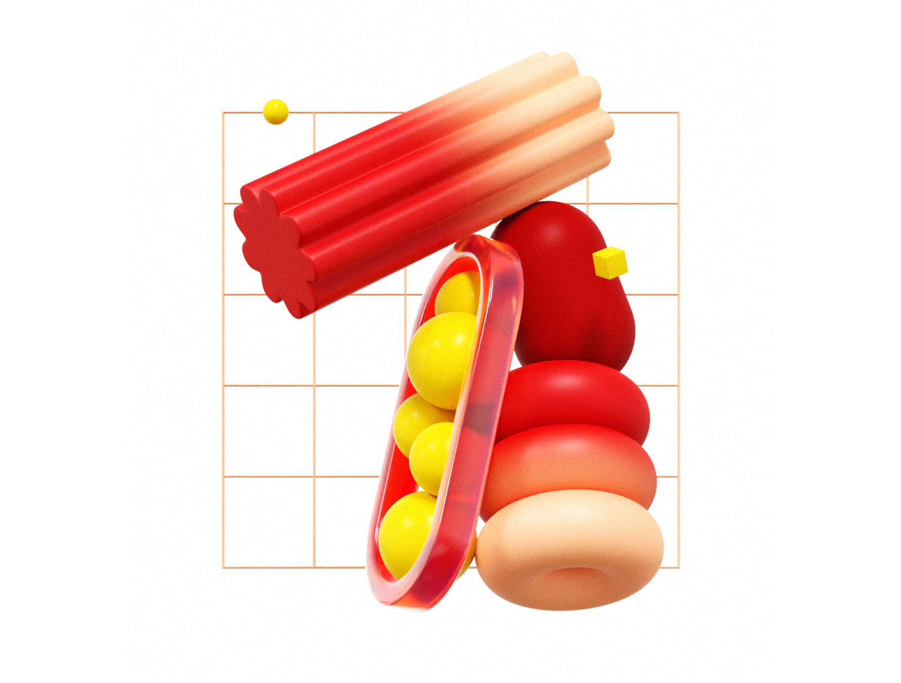 Number 1 for 36 days of type 2023 3d blender font red render tyography