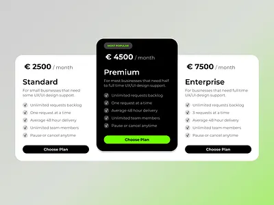 UI Pricing Plan Variation pricing pricing plan ui ux