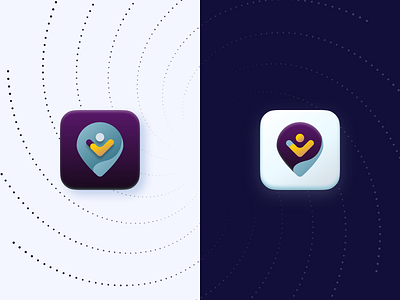 App Icon app icon daily ui dailyui005 dark mode day 5 dock icon gradient gradient app icon handsup icon itinerary icon light mode location location pin logo mark meetup app icon minimal gradient minimal icon pattern symbol mark