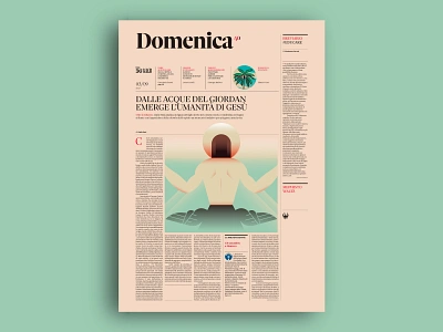 Cover for Il Sole 24 Ore adobe illustrator best design draft dribbble flat god il sole 24 ore illustration illustrator jesus jordan magazine minimal mystic newspaper religious river shot vector