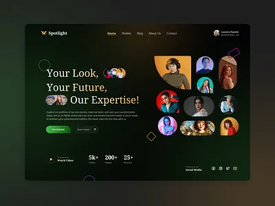 Spotlight- Modeling Agency Landing Page design illustration landing page ui website