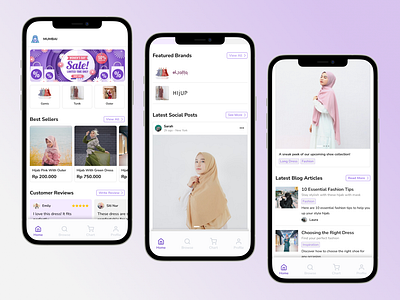 Homepage online store hijab branding dailyui design minimal screen ui