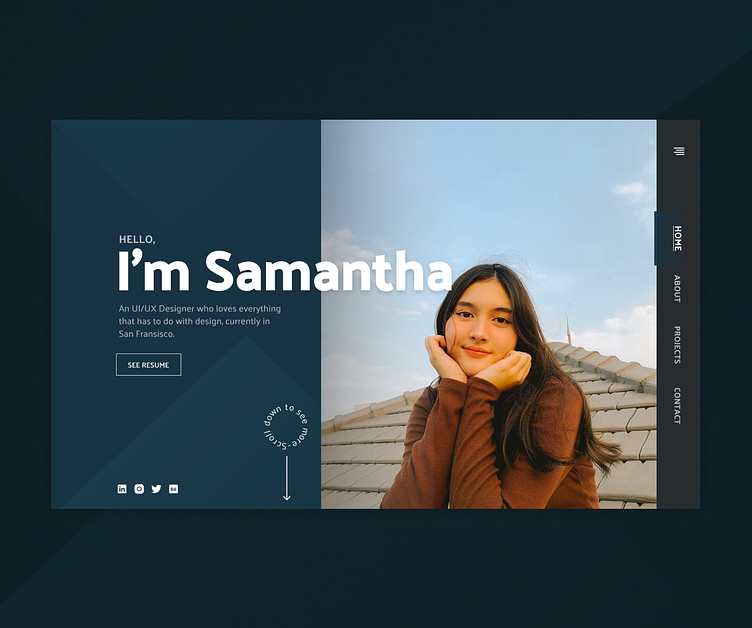 Personal Portfolio | Landing Page by Susmita Rakshit on Dribbble