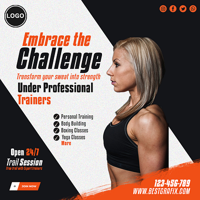 Fitness class Flyer Template-Fitness Flyer-PSD Template graphic design psd template