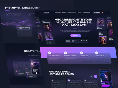 SOCIAL MUSIC STREAMING APP - Landing page creators design landing music ui