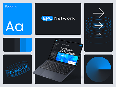 EPC Network - IT Company - Brand design arrow black blue brand branding color company graphic design it logo style ui web