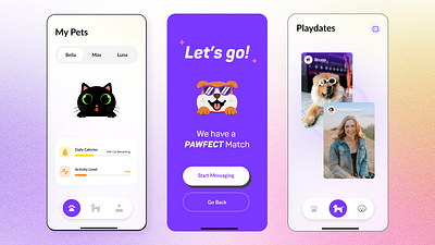 PAWFECT- The Perfect Pet App animation motion graphics petapp ui ux