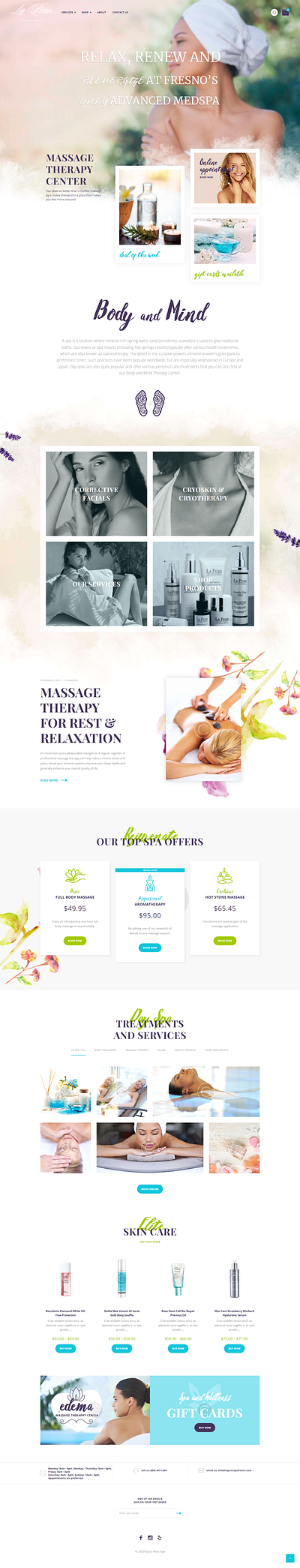 La Peau: Beauty spa and massage graphic design ui web design