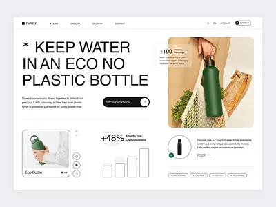Eco Bottle / Landing page bottle eco eco bottle environment landing landing page ui ui design ux web design website