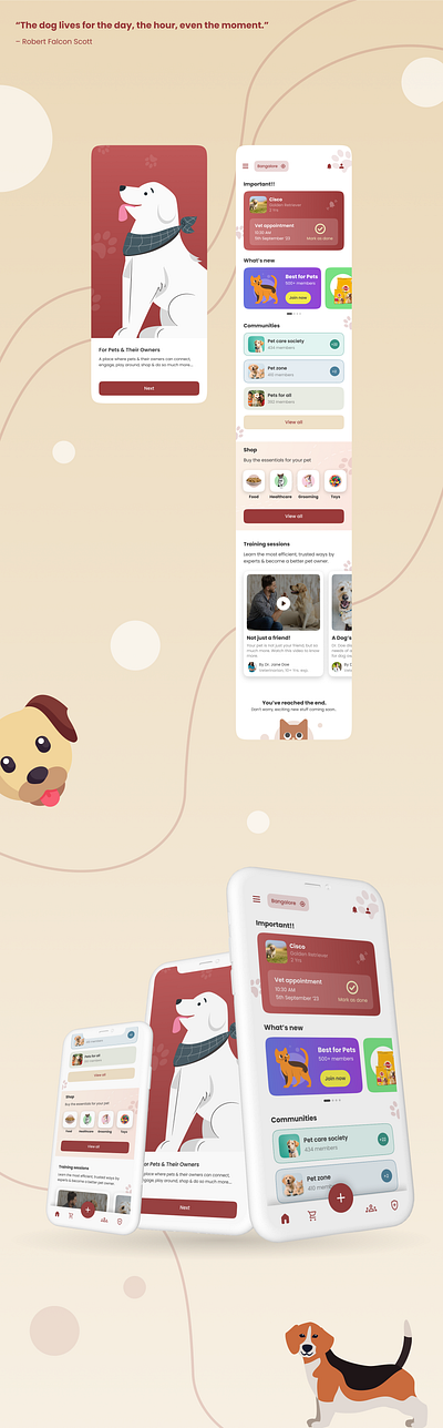 Pet app- Concept app conceptual pet app ui