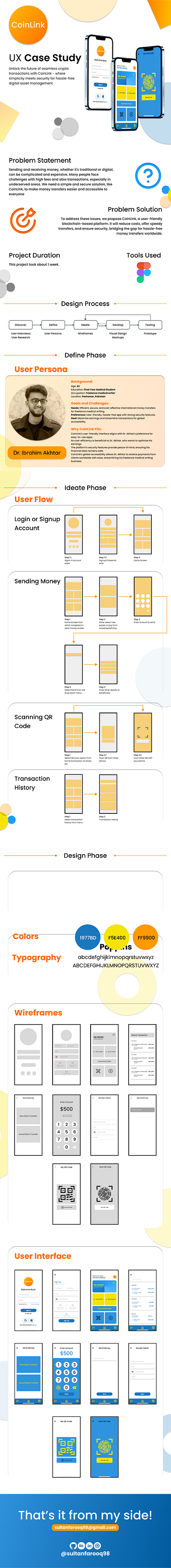 CoinLink - UX Case Study animation app appdesign blockchain branding casestudy figma graphic design ui ux