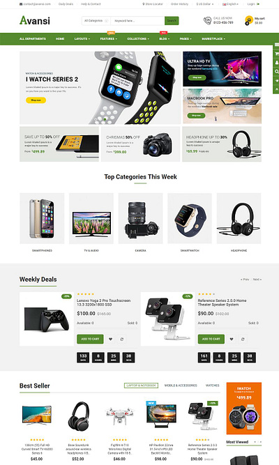 Multi Products eCommerce Store/website design design