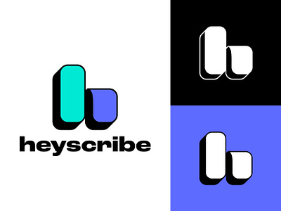 Heyscribe logo branding graphic design h lettering logo typography logo