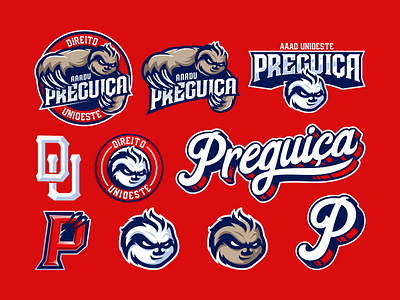 Preguiça baseball bicho preguiça brand branding illustration lazy letter lettering logo mascot preguiça sloth sportlogo