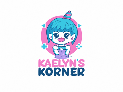 Kid Gaming Girl logo mascot