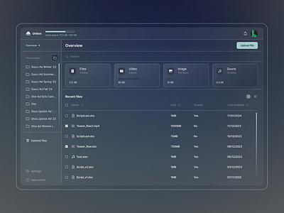 File Manager Dashboard app graphic design ui uiux user user interface