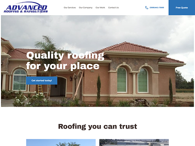 Advanced roofing and raingutters: Roof contractor design graphic design ui web design