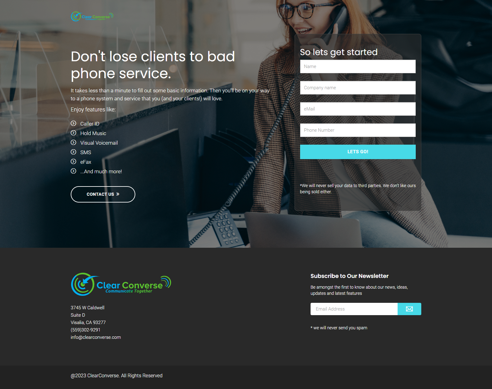 ClearConverse: landing page design graphic design landing page ui web design