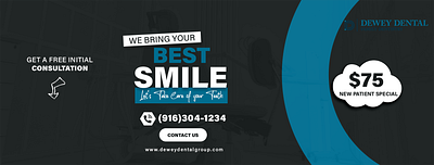 Dewey Dental Group: Facebook banner branding design facebook banner graphic design ui