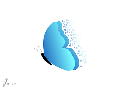 Concept : Butter fly + Binary - LOGO Design (Unused) app logo brand identity branding butterfly creative logo design gradient logo graphic design icon logo minimal logo modern logo