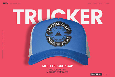 Trucker Cap Photoshop Template ghosted