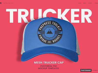 Trucker Cap Photoshop Template ghosted