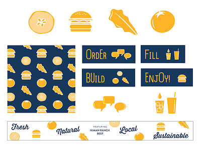 UC Berkeley Restaurant Graphics branding design environmental design graphic design icons illustration restaurant graphics typography vector