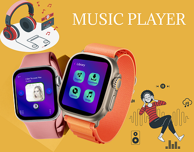 MUSIC PLAYER APP 100daysuichallenge 15daysuichallenge app design graphic design music player music player app smart watch ui