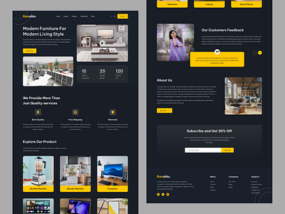 Rumahku - Electronic Product and Furniture Website Landing Page branding design electronic product figma furniture landing page graphic design ui website website landing page