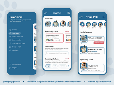 PawVerse: Your Pet's Digital Universe cat design dog mobile paw pet pet app product design ui user experience ux ux design