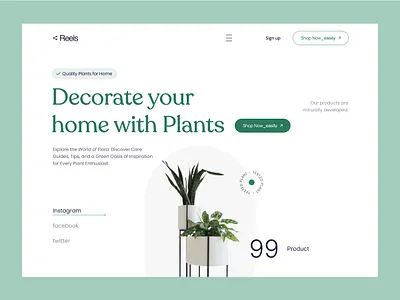 Plants — Web Header plant plant app plant design plant web header plants plants landing page plants web design ui design ux design web app web design web ui website design