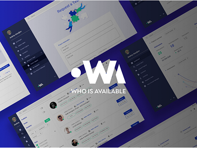 Who is available - More than just a work management platform branding logo ui