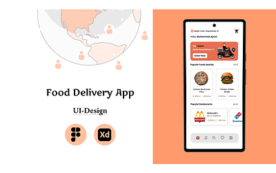 Food Delivery App - UI Design app branding design graphic design mob ui