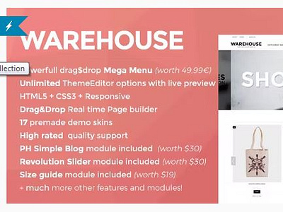 Warehouse - Prestashop theme with elementor wordpress templates