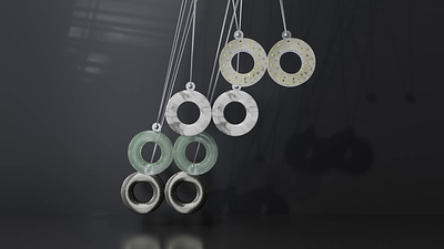 loop 3D animation with glass, metal and marble 3d animation loop motion graphics