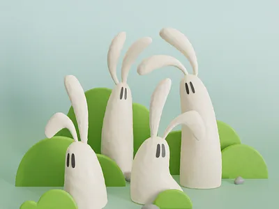 Clay Rabbit 3d design