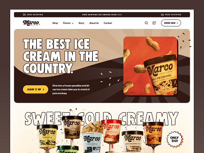 Ice Cream Landing Page design designer dessert farzan food homepage ice ice cream landing page landingpage ui web web design web designer web page web site webdesign webpage website website designer