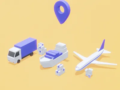 Delivery icon 3d design ui