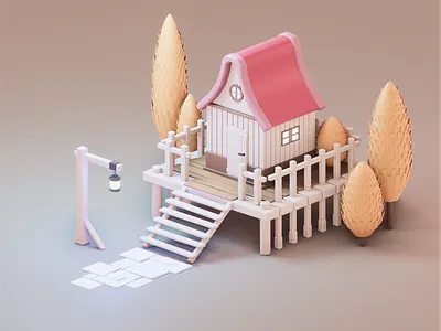 Happy hut set 2 3d design