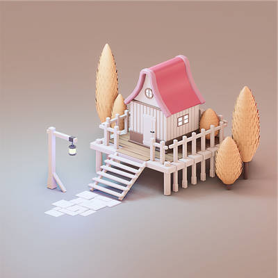 Happy hut set 2 3d design